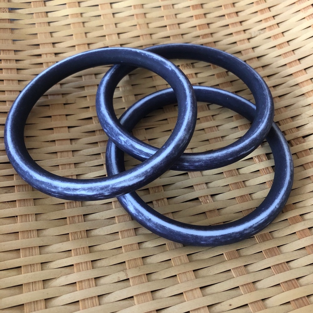 Denim blue bangle bracelets